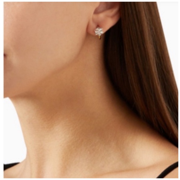 KATE SPADE • Berry Myosotis Flower Huggies Hoop Earrings - Picture 3 of 4